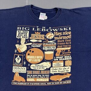 Vintage The Big Lebowski The Dude Original T Shirt 2XL XXL Movie Promo